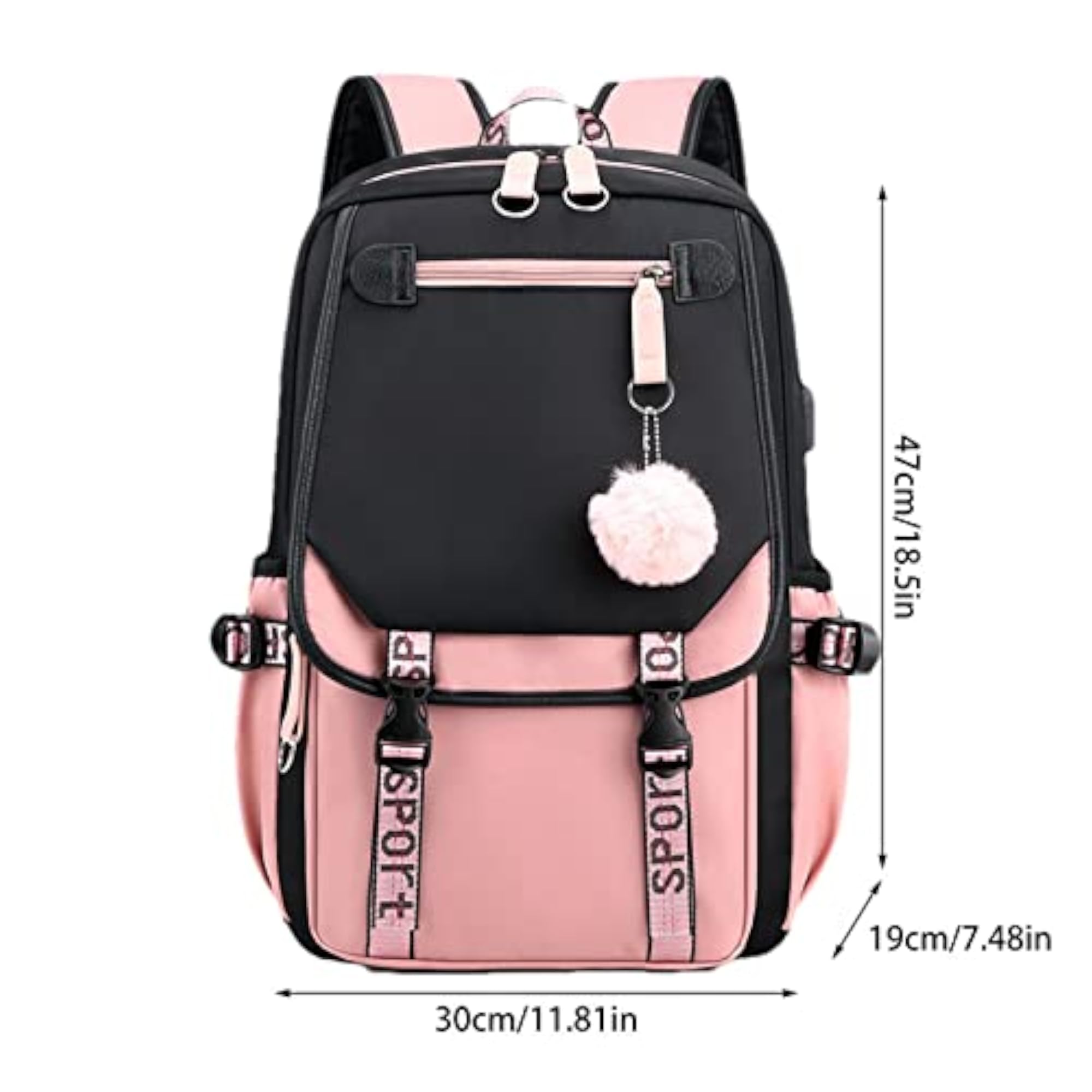 Girls' Middle School Students Laptop Backpack, 27L